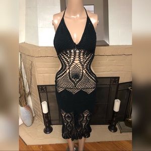 Crochet beach cover up dress